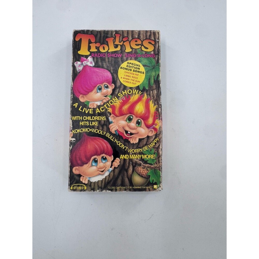 Trollies - Sing-A-Long VHS 1992 RARE Trolls Cartoon ~TESTED Fast Shipping